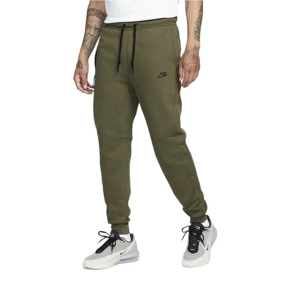 NEW! Nike Sportswear Tech Fleece Track Pants Joggers Olive Green Men’s SZ M - Picture 1 of 12